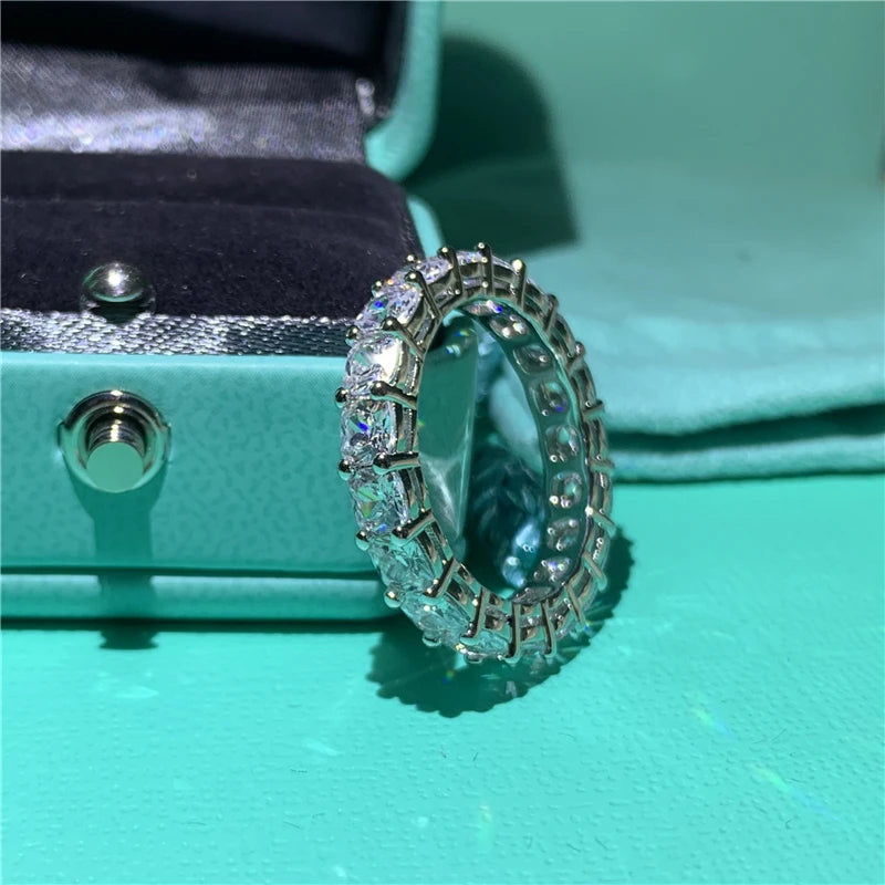 infinity ring S925 Sterling Silver Micro pave Moissanite Engagement Wedding Band Rings for women Party Jewelry