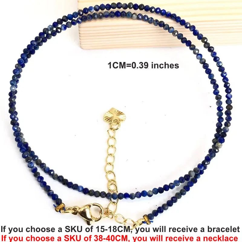 Natural Gemstones 2mm Cutting Angle beads Necklace Tourmaline quartz garnet zircon Bracelet Choker Men Female Jewelry Party Gift