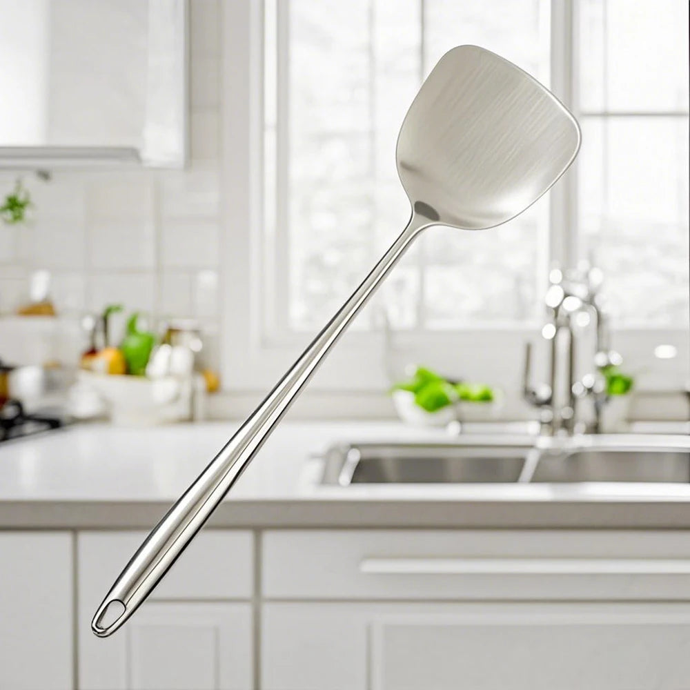 Food Stainless Steel Wok Spatula Metal Kitchen Utensils Slotted Turner Spoon Ladle Utensil Set Kitchen Accessories Cooking Tools