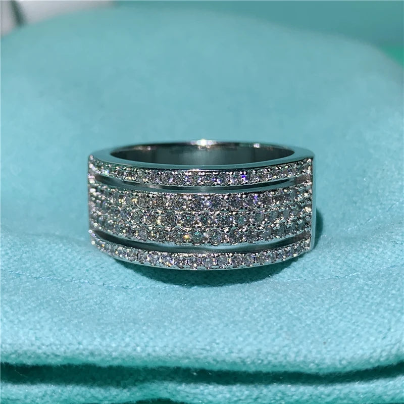 infinity ring S925 Sterling Silver Micro pave Moissanite Engagement Wedding Band Rings for women Party Jewelry