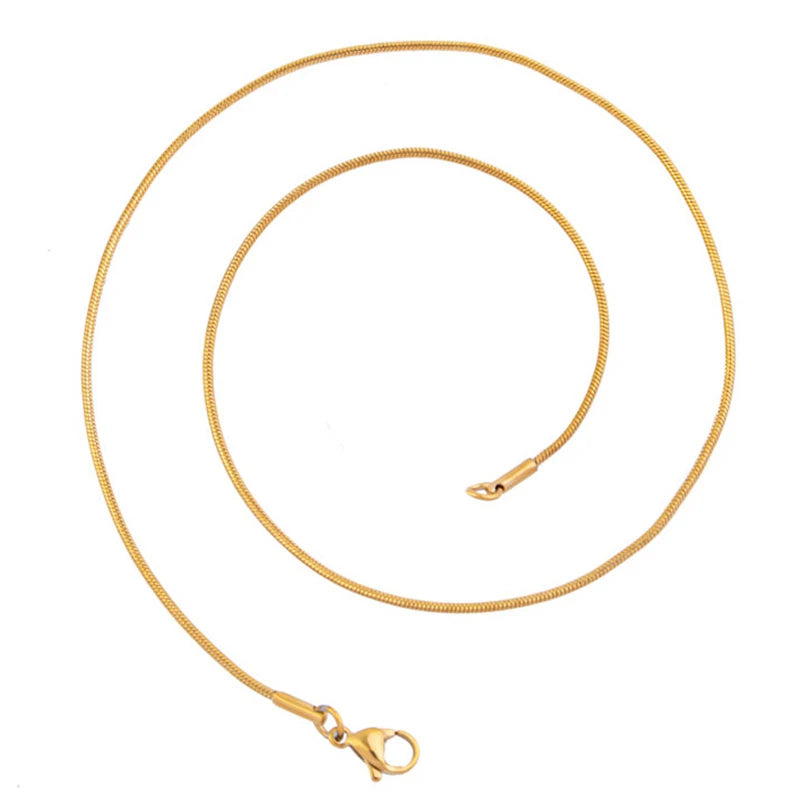 1/5/10pc 1.2mm 45/50/60/70cm Long Stainless Steel Round/Long Plain Snake Chain Necklace For Women Men DIY Fashion Jewelry Choker