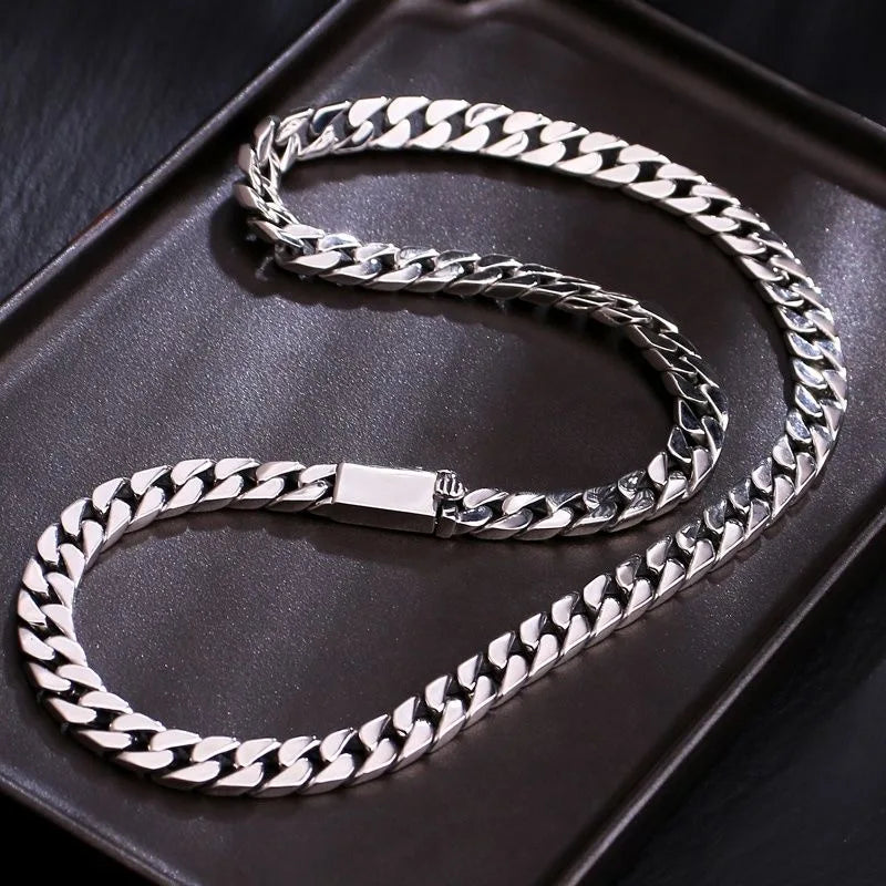925 Silver Chains Original Certified Cuban Chain Authentic 925 Solid Silver Necklace