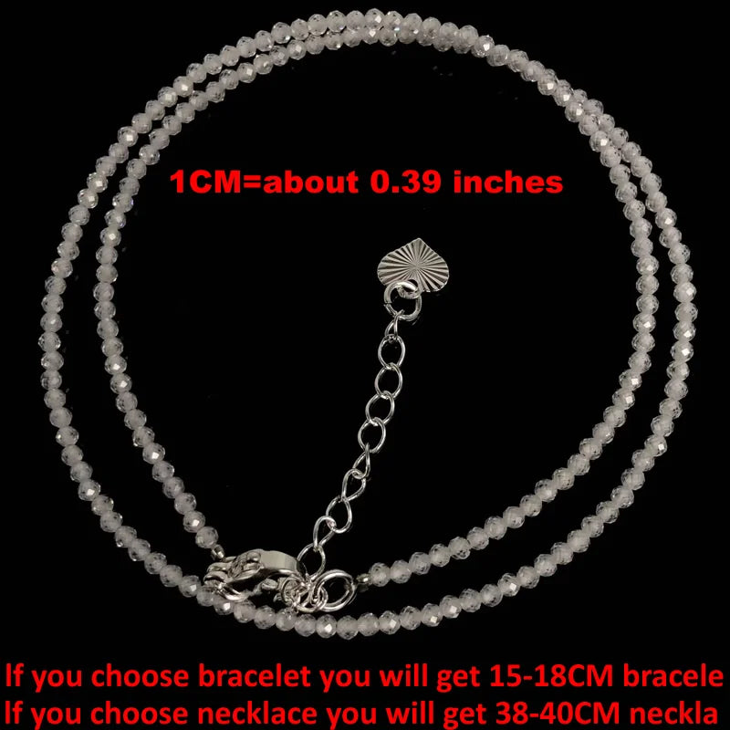 Fashion Women Bracelet necklace 2-3mm mini Cut angle beads tourmaline agate zircon natural pearl crystal Beaded Jewelry gift