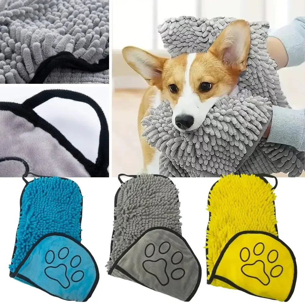 Quick Dry Pet Towel Soft Dog Bath Robe Towel Super Absorbent Cat Bath Towel Convenient Pet Cleaning Washcloth Dog Accessories