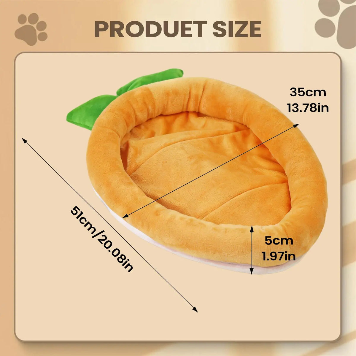 Warm Carrot Shaped Bunny Mat Soft Breathable Cute Sofa Mat for Pet Small Animal Hamster Bunny Puppy Kitty Sleeping Bed Mat