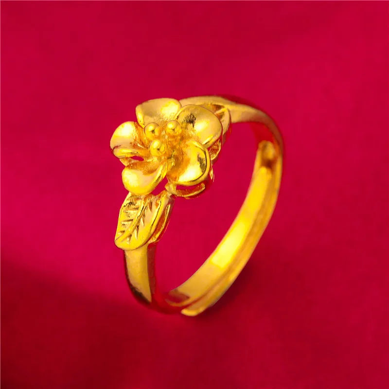 ANIID Dubai Gold Color Ring For Women Resizable Brazilian Wedding Bride Arabic Ethiopian Finger Ring Nigerian Jewellery Moroccan