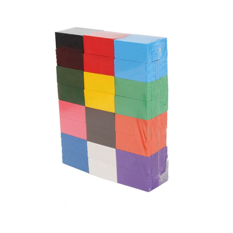 120/240Pcs Children Color Sort Rainbow Wooden Domino Building Blocks Kits Early Bright Dominoes Games Educational Toys Gifts