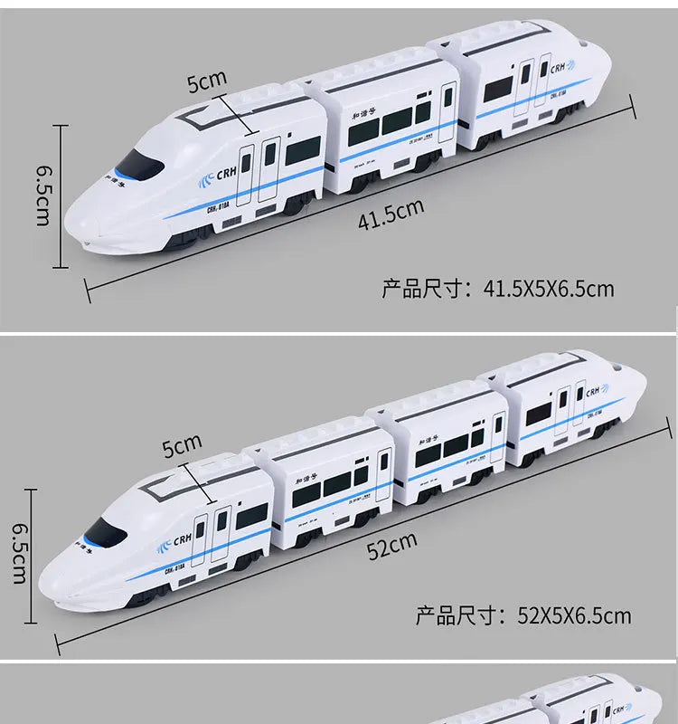 Harmony Railcar Simulation High-speed Railway Train Toys 3D Electric Bullet Train with Light Model Building Toy GIft Car for Kid