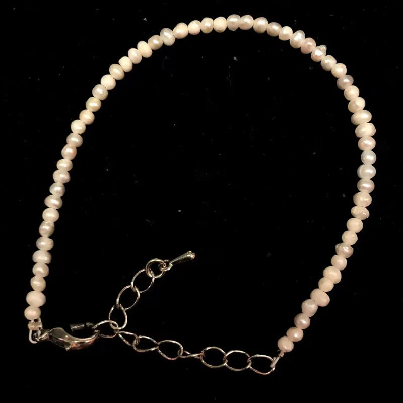 2024 New Boho 2mm Natural Stone Crystal quartz Necklace Bracelet Small Chain Ladies Fashion Accessories Charm Jewelry Accessorie