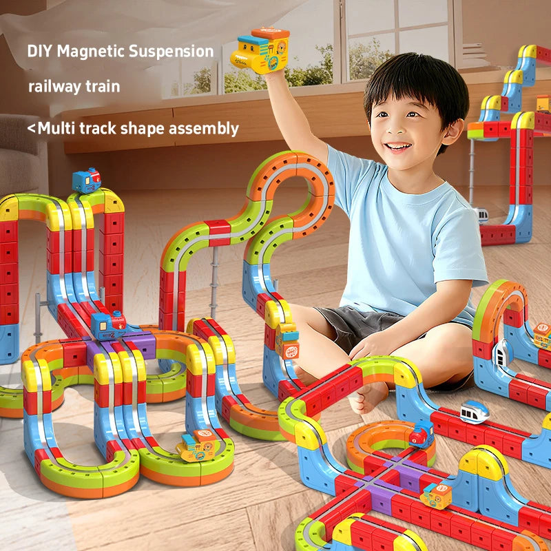 DIY Latest Educational Toys Assembly Magic Track Train Set Children's Toys Non-remote Control Rail Car Gift Box Christmas Gifts