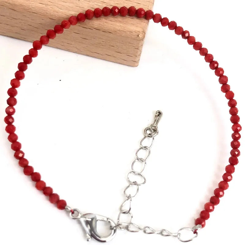 Mini 2-3mm Stone Beaded Faceted Natural Agat Quartzs Necklaces bracelet Female Fashion Party Choker for Women Girls Jewelry Gift