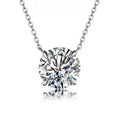 SG Moissanite Diamond 6.5mm 1CT Woman Pendant 925 Silver Necklace For Women Chains Party Bridal Fine Jewelry