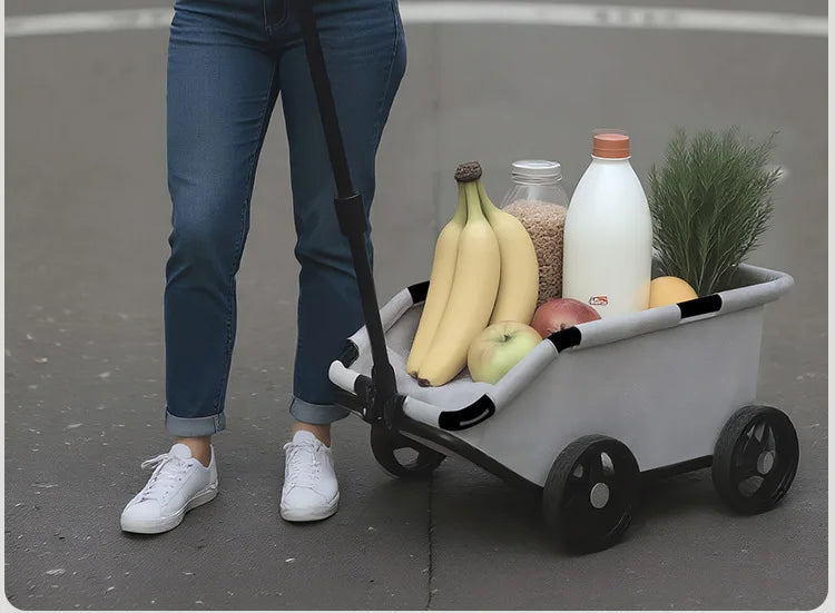 Foldable Small Pet Stroller Cart Lightweight Oxford Dog Cat Carrier Trolley Telescopic Pull Wagon Outdoor Walking Shopping