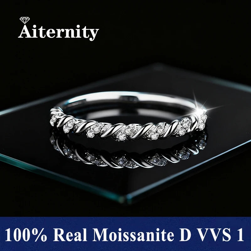 Fashion V Shape D VVS1 Moissanite Row Rings for Woman 925 Sterling Silver Jewelry Gift Woman's Moissanite Diamond Ring