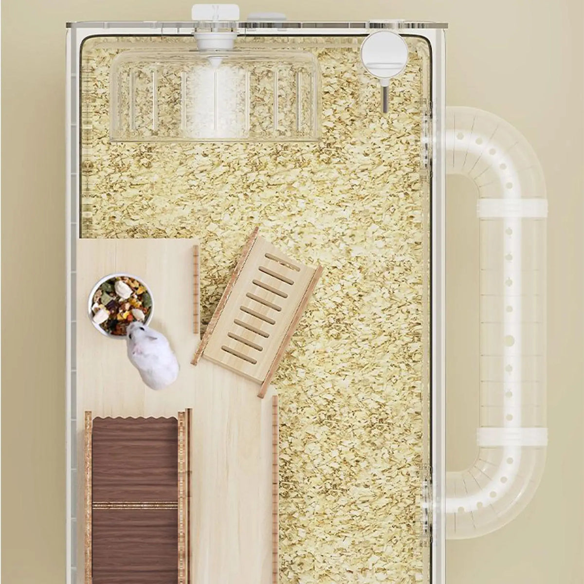 Easy Clean Transparent Double Layer Hamster Cage Large Luxury Villa Exercise Wheel Tank Habitat Spacious House For Small Rodents