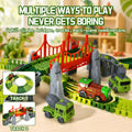 3-Layer Dinosaur Race Track Set with Cars, DIY Flexible Educational Construction Toy Gift for Kids Boys Birthday Christmas