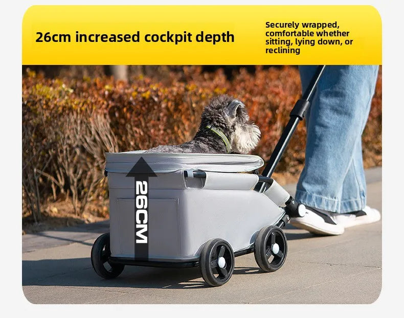 Small Dog Pet Stroller Foldable Lightweight Travel Outdoors Cross Border US Europe Pet Trolley Pet Stroller Trolley for Dog