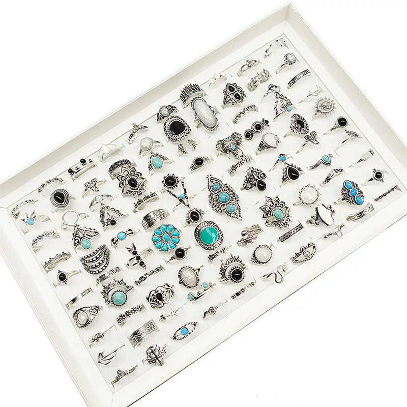 50000 Style Different Finger Rings Wholesale In Stock 100pc/Lot Hot Vintage Silver Gold Color New Alloy Joint Ring Party Women