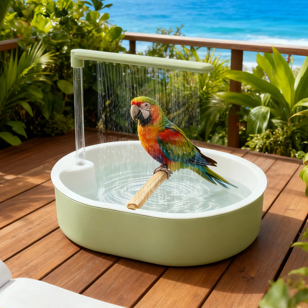 Parrot Automatic Shower Pet Bird Bath Cage Basin USB Electric Circulating Water Bird Bathtub for Lovebird Cockatiel Birds Toy