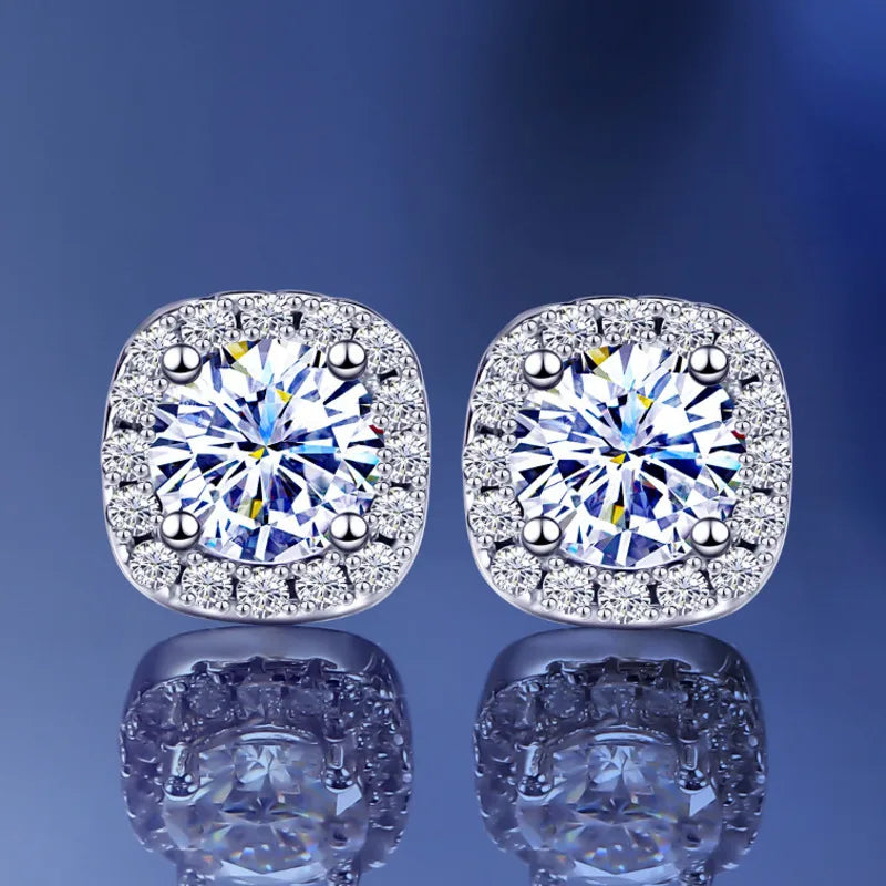 JoyceJelly S925 Sterling Silver jewelry for women 1 carat moissanite diamond 3 pieces set necklace ring earrings wedding party
