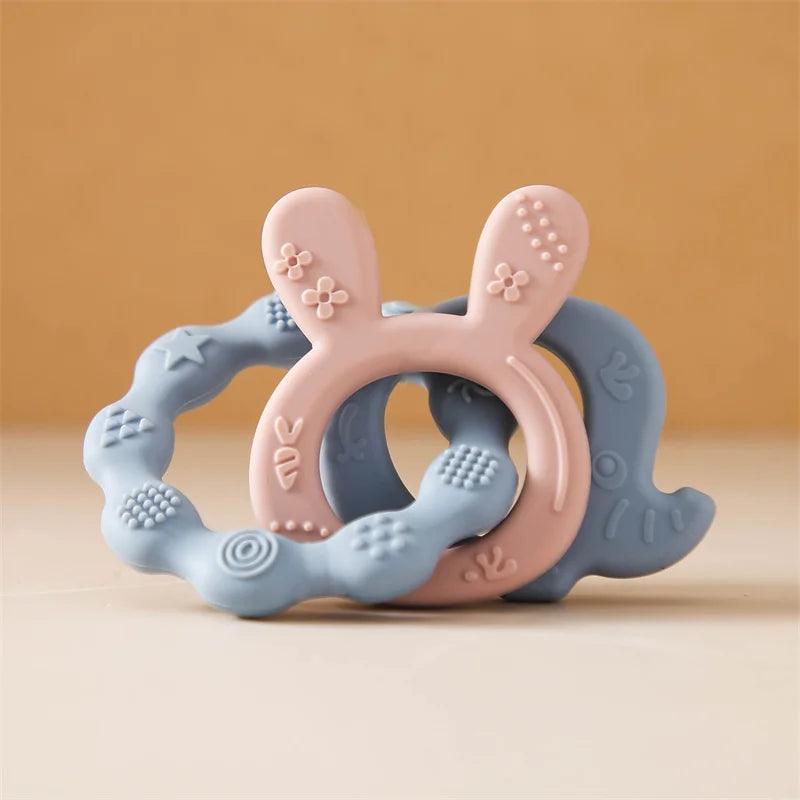 Baby Toys Silicone Anxiety Teethers Animal Bracelet Baby Toys 0 12 Months Cartoon Rattles Mobiles for Babies Silicone Teethers