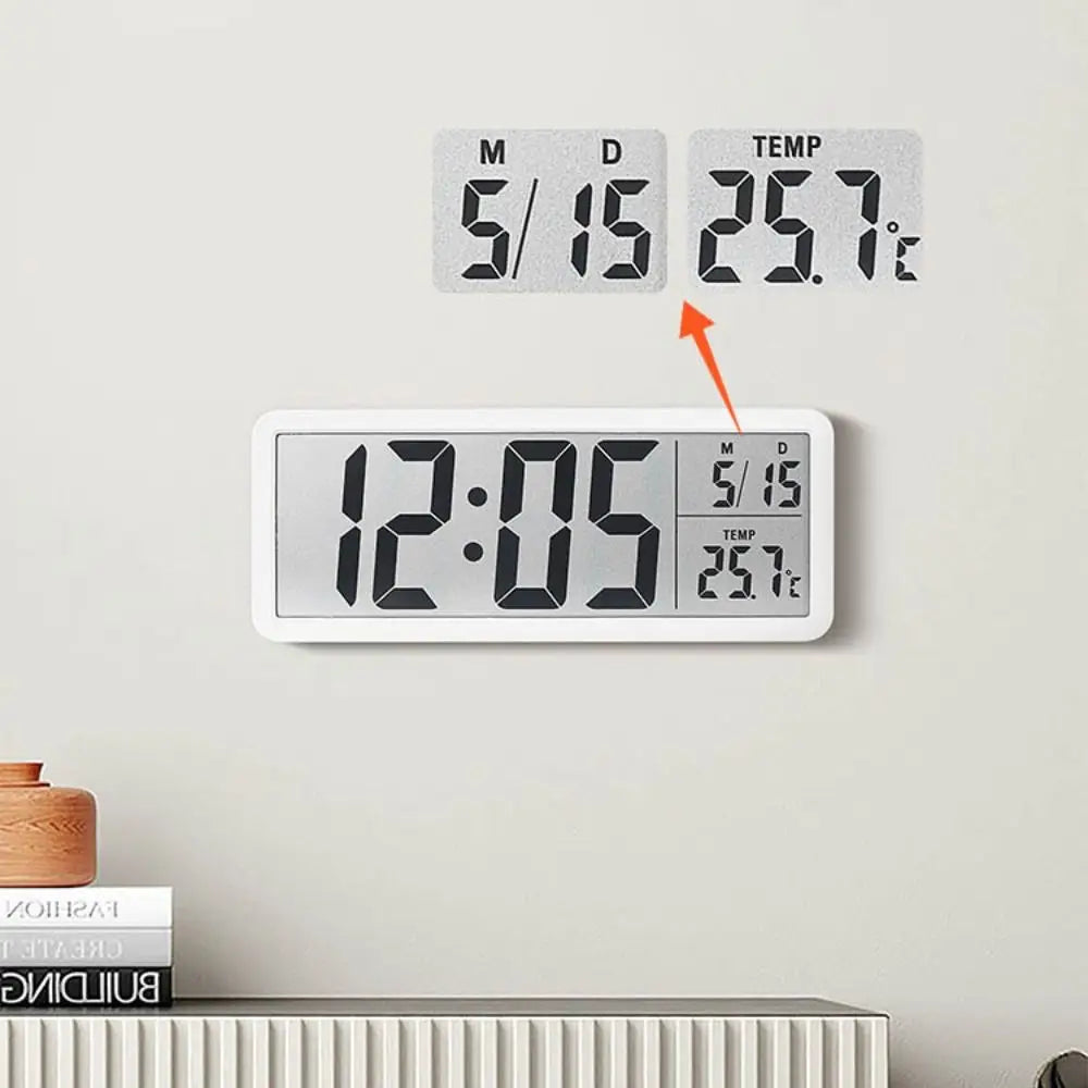New Wall-mounted Electronic Wall Clock Multi-functional Temperature Digital LED Clocks 12/24H Voice Control Display Table Clock