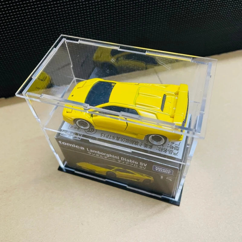 1/64 Model Cars Acrylic Display Case Fit for Mini Size MiniGT Tomica Required Assembly Proof Box Cabinet Toy Vehicles