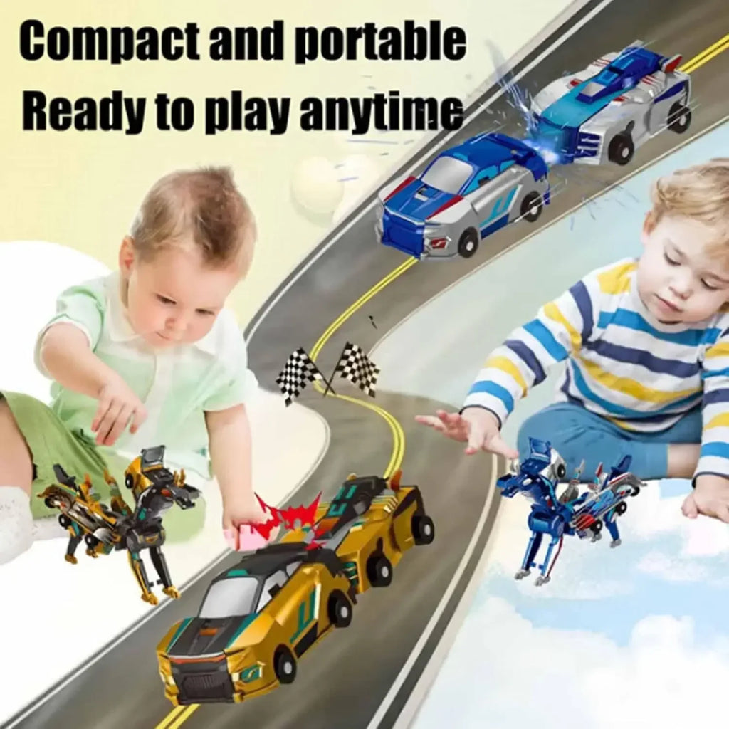 Collision Transforming Dinosaur Car Toy Magnetic Dinosaur Transformer Car Transform into Dinosaurs Fun Transforming Cars