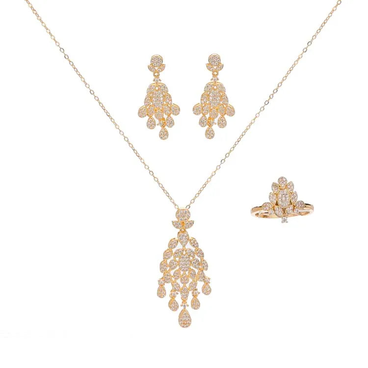 Jewelry Sets HADIYANA Vintage Elegant Wedding Bridal Crystal Jewels Cubic Zirconia CN4211 Accessories For Women