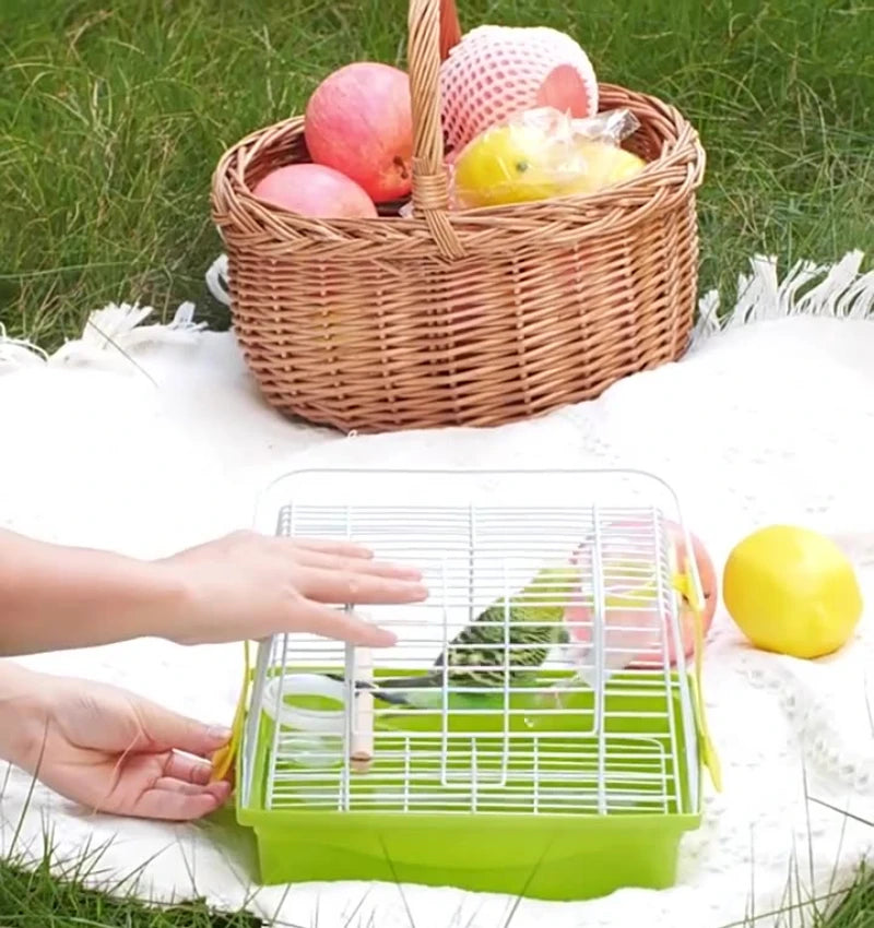 Bird Transport Cage Portable Double Shoulder Bird Carrier Bag Parrot Standing Stick for Outgoing Travel Lovebirds Bird Supplies