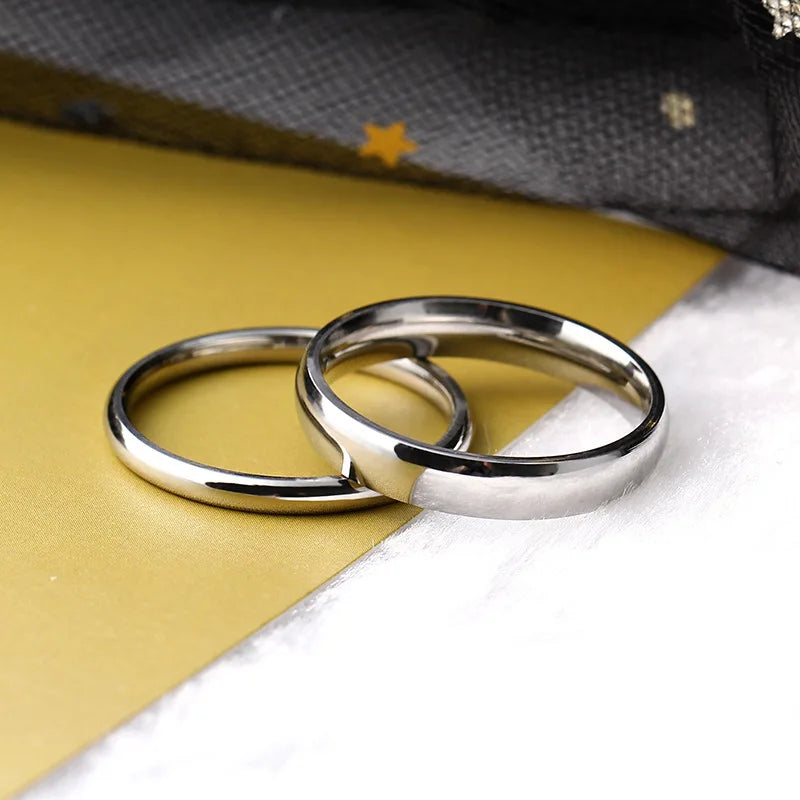 High quality titanium steel plated 18K gold ring couple ring Europe and the United States men and women 2mm4mm6mm8mm simple ring