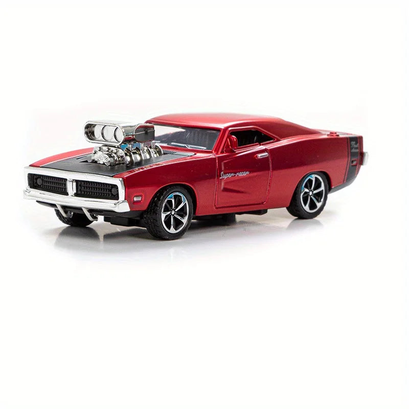Simulation 1: 32 Alloy Dodge Sports Car Model Children's Toy Car Accessories Return Car Openable Die Casting Model