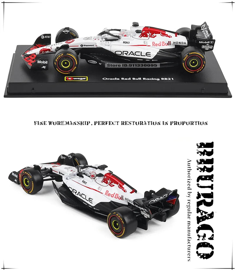 Bburago 1:43 F1 2025 Red Bull Racing RB21 Japan Station #1 Verstappen #22 Yuki Tsunoda Alloy Car Die Cast Model Toy Collectible