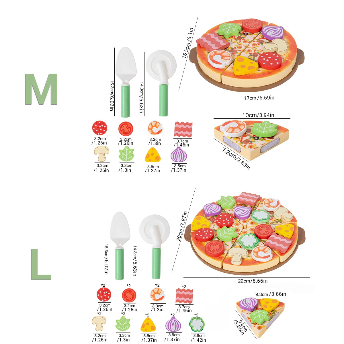 Wooden Simulated Cutting Pizza Pretend Play Toy Educational Kitchen Cooking House Color Recognition Game for Kids 2 Years Gift