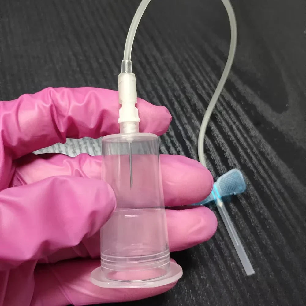 100/batch Pet Safety Blood Collection Set, Disposable Butterfly Wing Needle+Plastic Vacuum Needle Holder For Veterinary Use