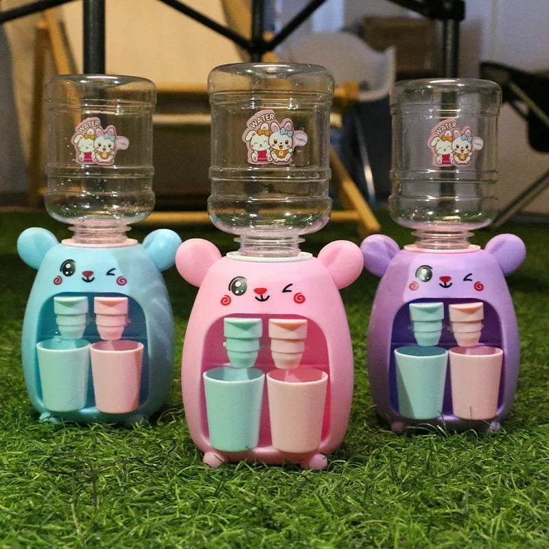 Children Cute Kapibara Water Dispenser Toy with Dual Cup Cartoon Cold/Warm Water Juice Drinking Fountain Simulation Kitchen Toys