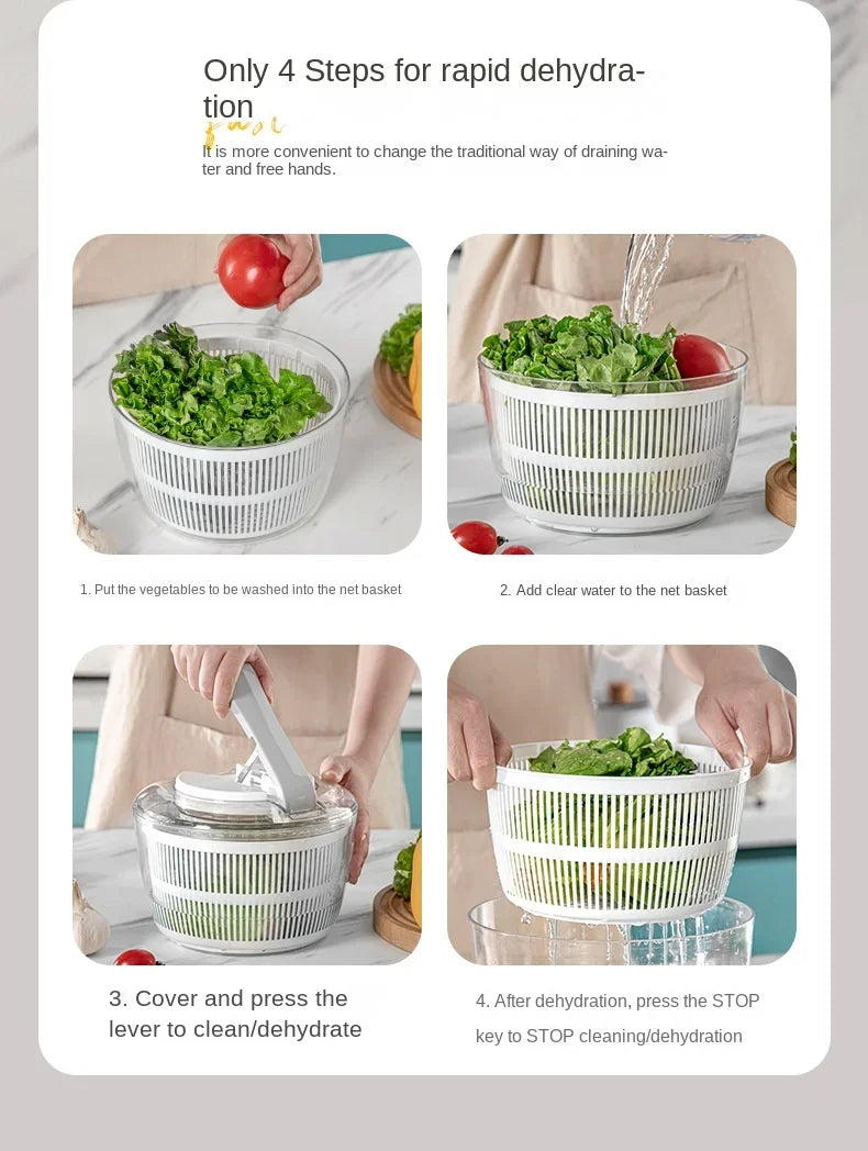 Vegetables Salad Spinner Lettuce Leaf Vegetable Dehydrator Multifunctional Vegetable Washer Salad Vegetable Dryer Mixer