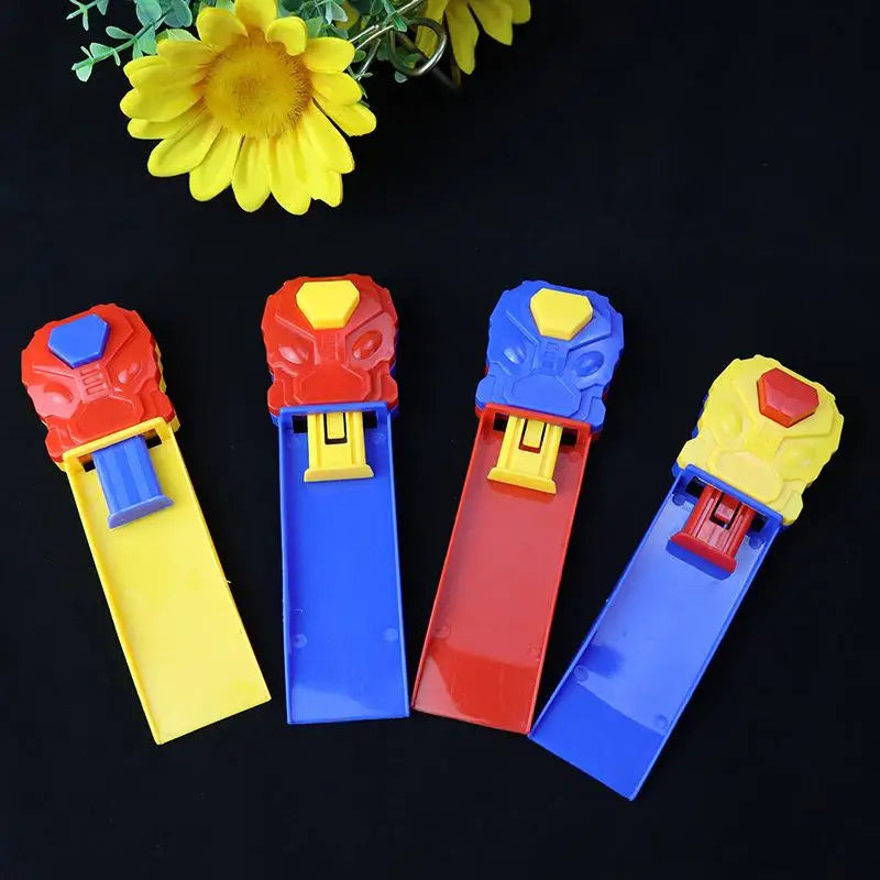 4Pcs Christmas Birthday Gift For Boys Kids Mini Plastic Track Launcher Competitive Racing Game Developing Fine Motor Skills
