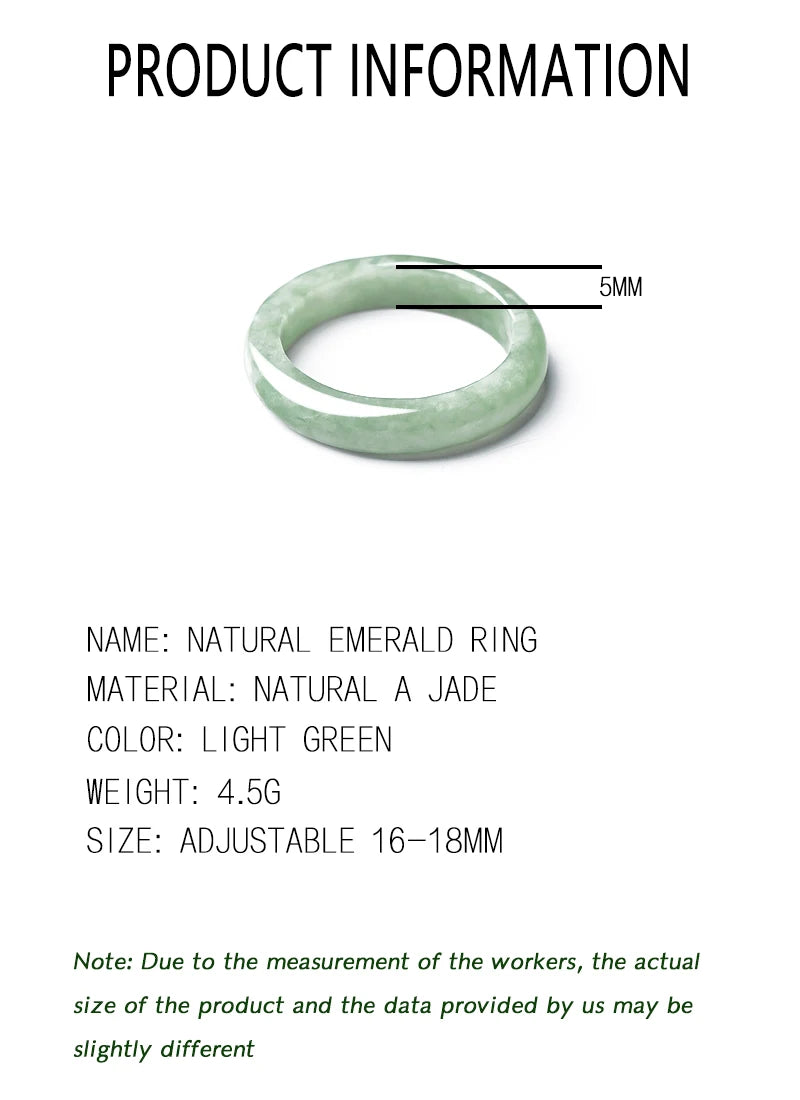 Natural A Cargo Bean Seed Emerald Ring Official Website Charm Fashion Elegant Jewelry Best-Selling Holiday Gift