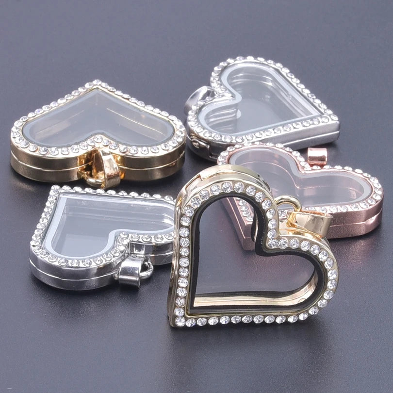 10Pcs/Lot Openable Round Living Reliquary Picture Locket Pendant Glass Floating Cremation Urn Medaillon Colgantes Jewelry Making