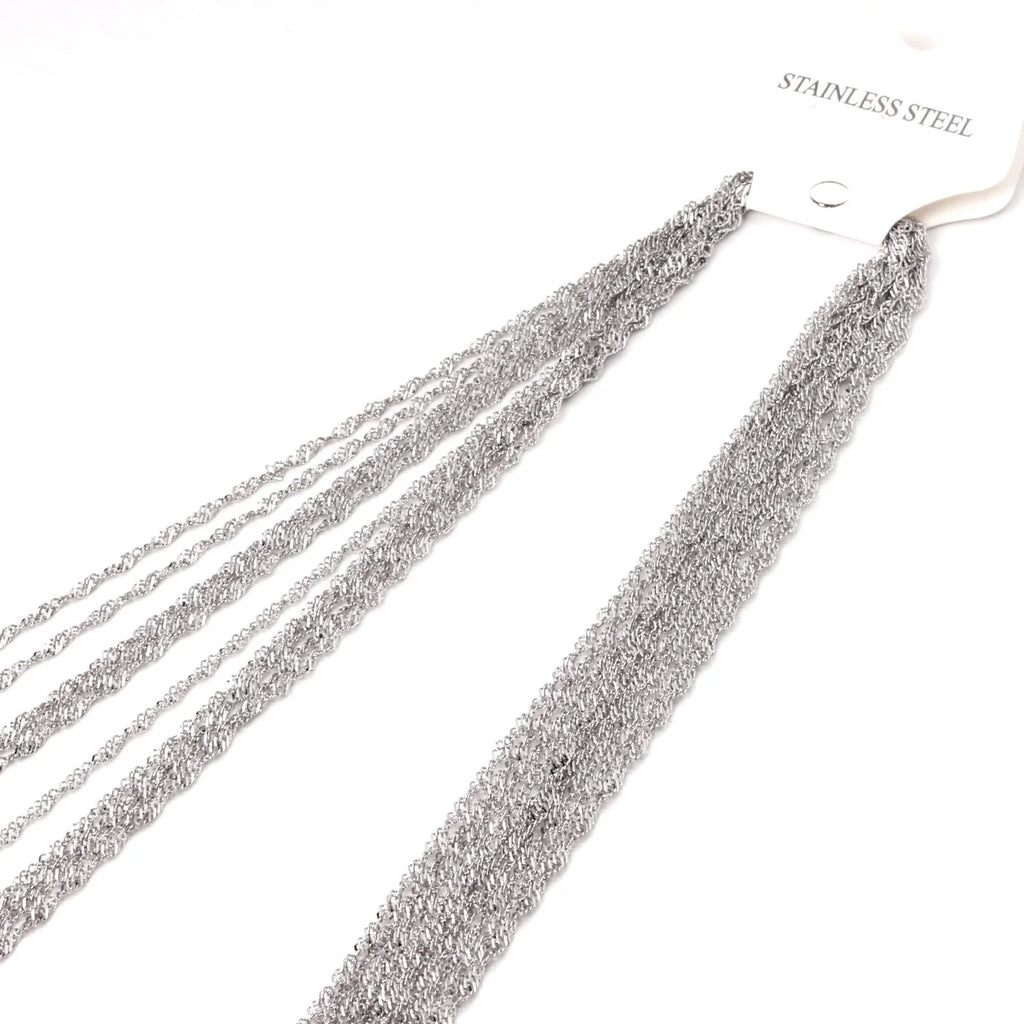 LUXUKISSKIDS Singapore Twisted Wholesale Chains Necklace 10pcs/lots Golden/Steel 2mm DIY Making Chain 18"20"22"24inch No Fade