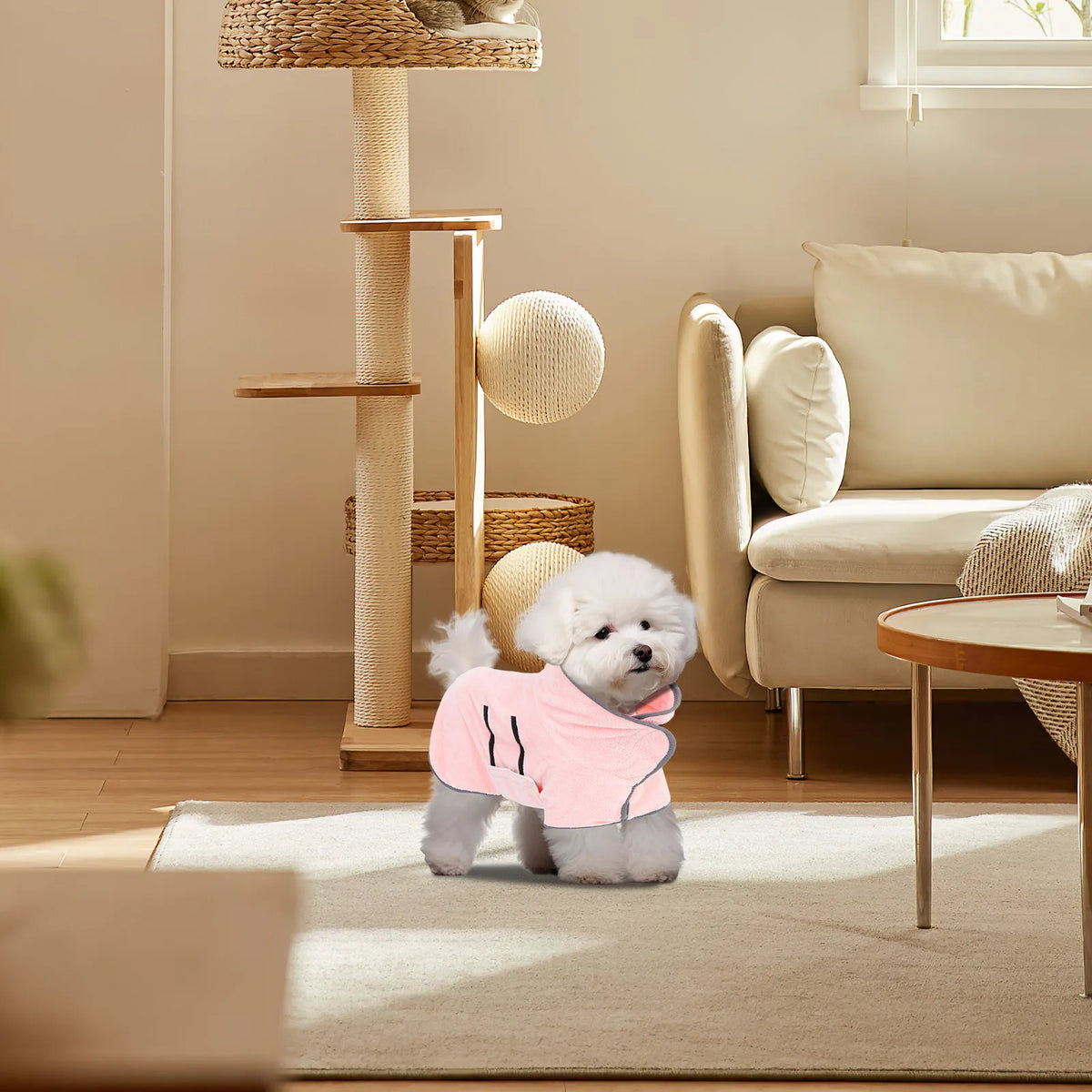 Super Absorbent Pet Bathrobe Dry Dog Towel for Grooming Bathing Quick Drying Dog Robe Super Absorbent Pet Bathrobe