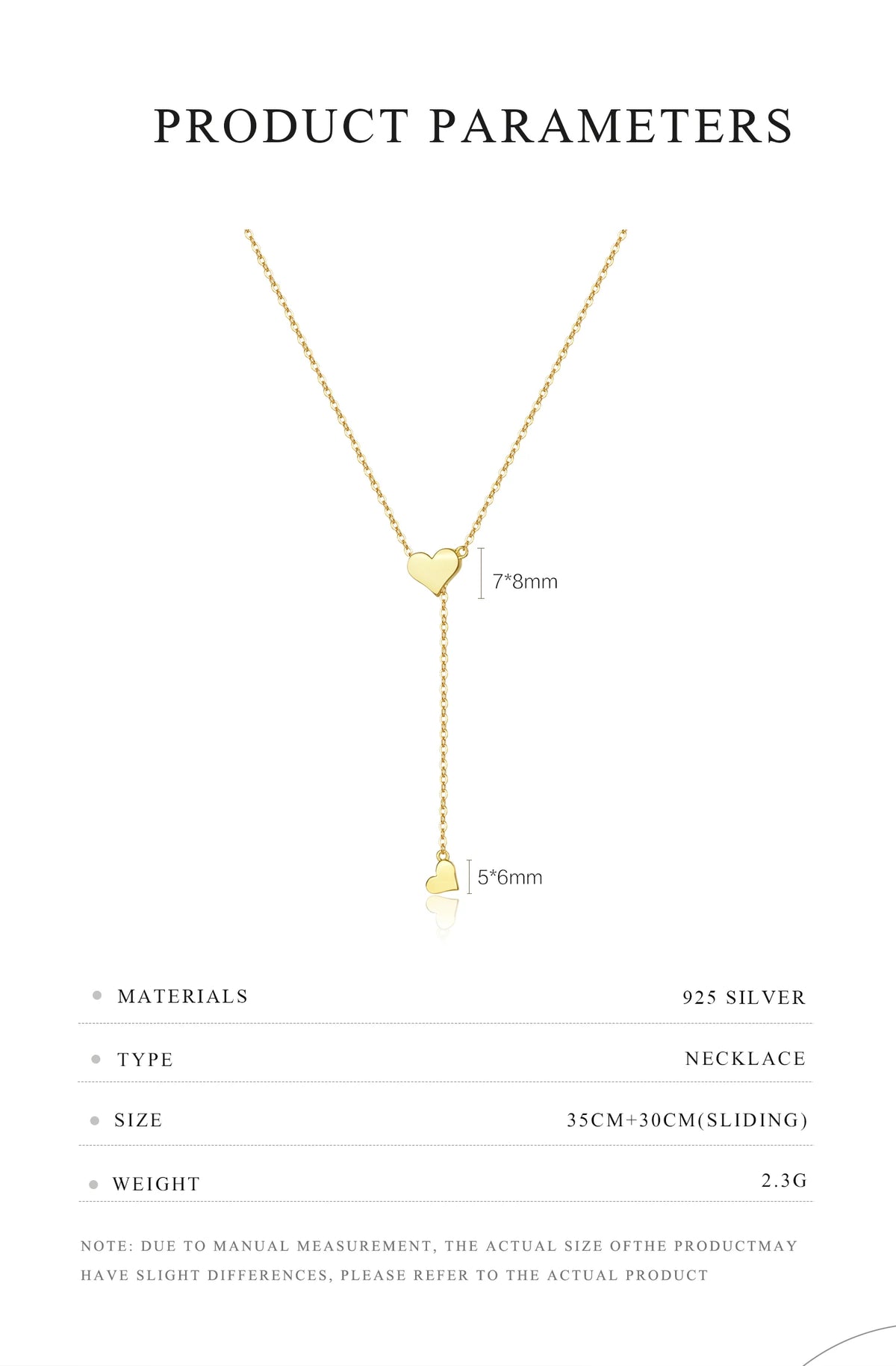 ANDYWEN 925 Sterling Silver Gold Adjustable Chain Heart Pendant Charm Necklace Drop Choker Resizable Women Luxury Jewekry