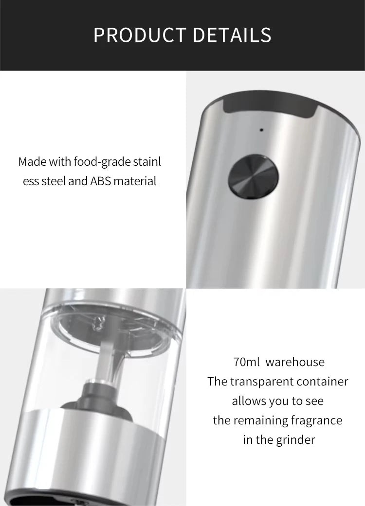 1/2pcs Electric Automatic Salt And Pepper Grinder Set with LED Light Adjustable Spice Mill Kitchen Tools for Cooking