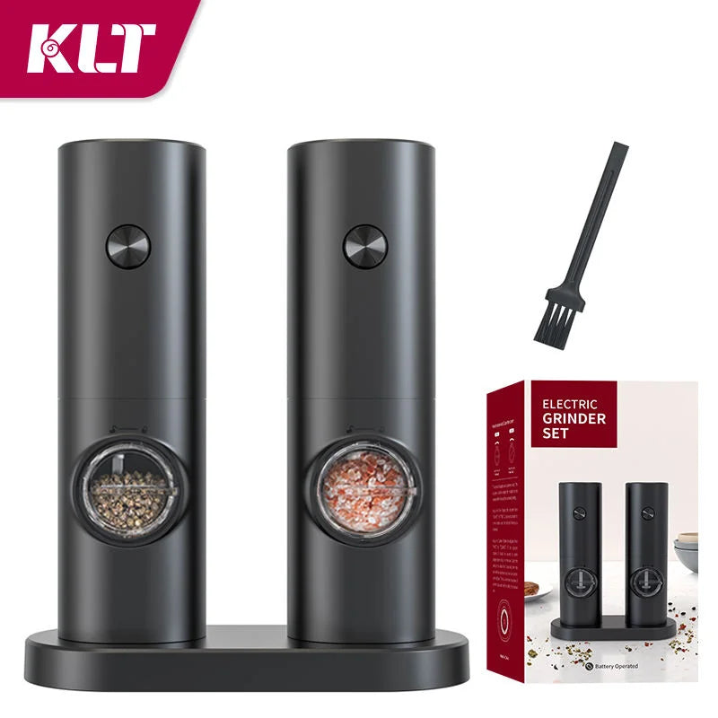 1/2 pcs Electric Automatic Salt and Pepper Grinder Set Led Light Grinder Set Spice Mill Adjustable Spices Grinder Kitchen Tools