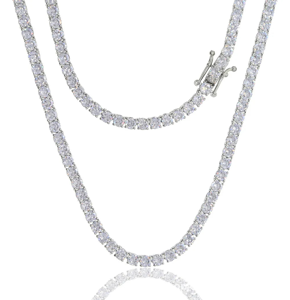 D VVS1 Moissanite Tennis Necklace For Women Top Quality 100% 925 Sterling Silver Sparkling Party Fine Jewelry