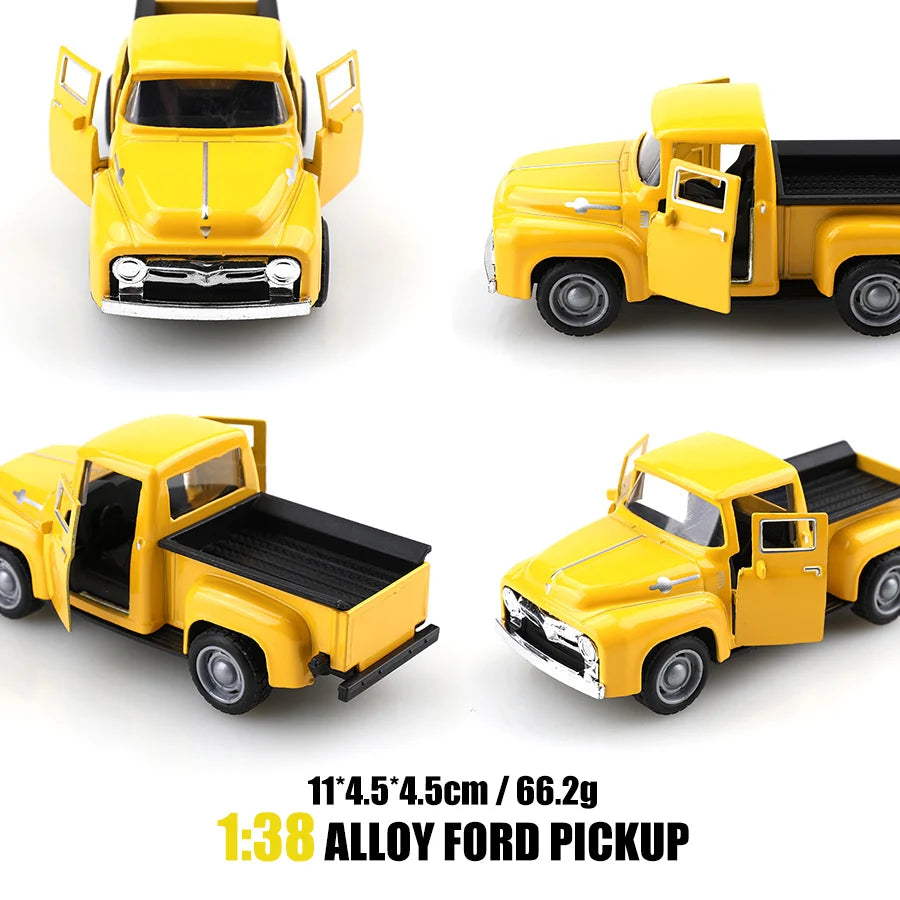 (bagged)1:38 Classical FORD F100 Pickup, Alloy Model Car, Simulated vehicle, children alloy car, boy's toy model, car ornaments