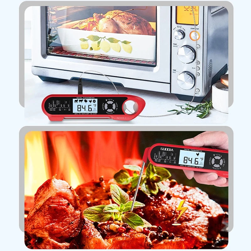 BBQ Meat Thermometer Digital Food Thermometer with 2 Probe Cooking Thermometer Milk Heat Gauge For Meat Kitchen Thermometer