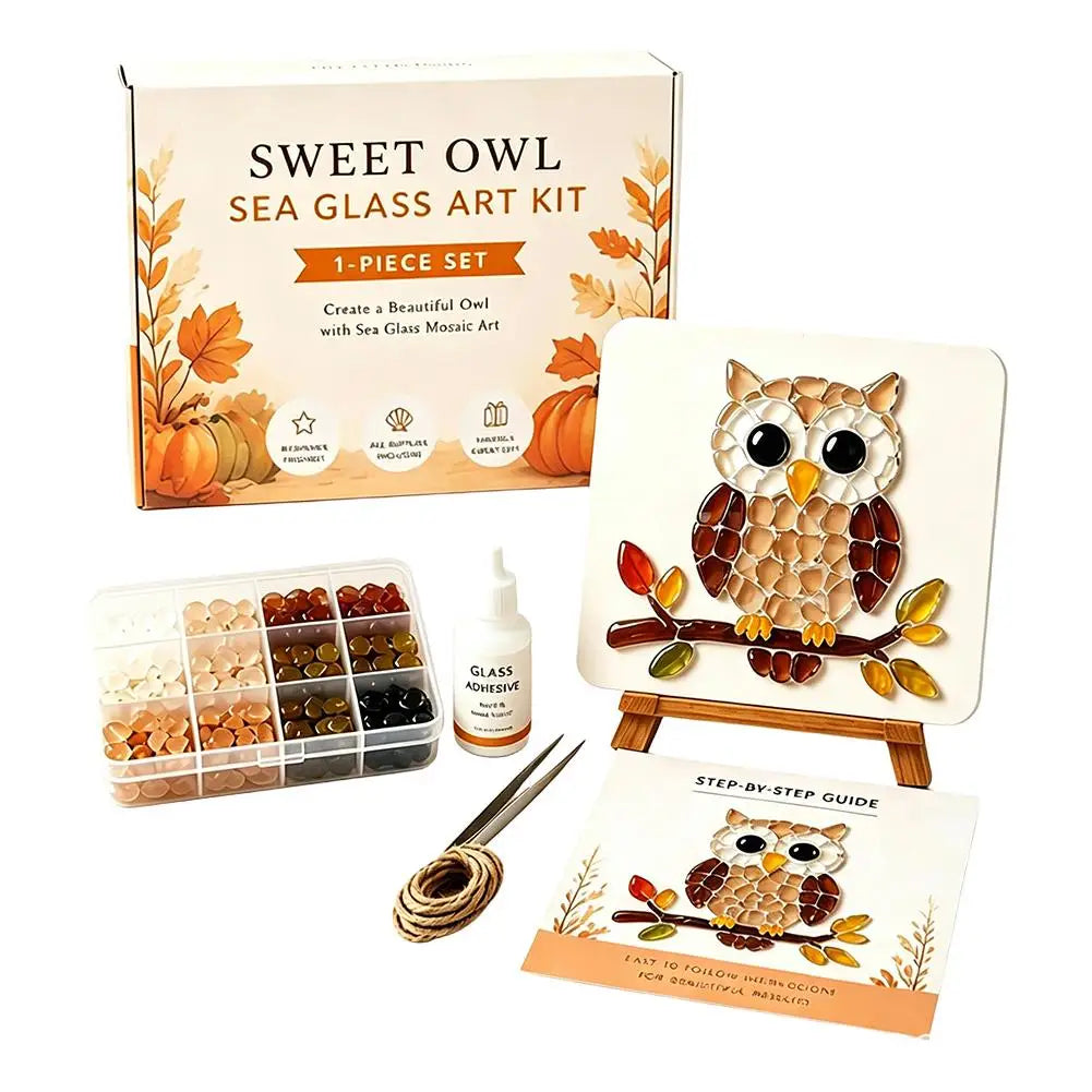 Halloween Sea Glass Mosaic DIY Art Kit for Adults Xmas Themed Seaglass Craft Set Handmade Christmas Sea Glass Art Kit Home Decor