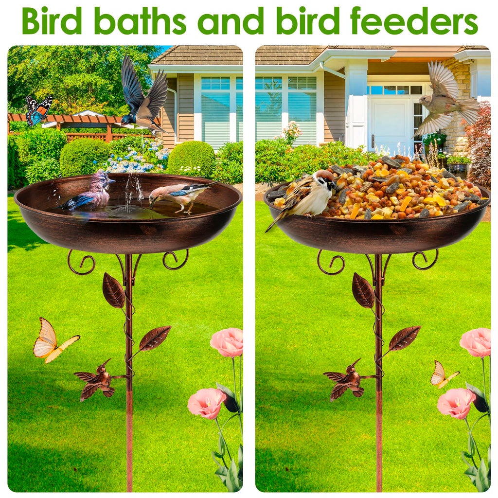 Bird feeder Parrot bird birdtub Iron Standing Bowl feeding watering supplies Outdoor Garden Patio Lawn decor bird accessories